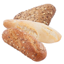 Piramidebroodje of demi baguette wit of meergranen